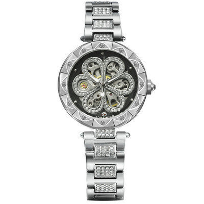 Forsining Mechanical Automatic Ladies Watches Top Brand Luxury Rhinestone Female Wrist Watches Rose Gold Stainless Steel Clock My Store