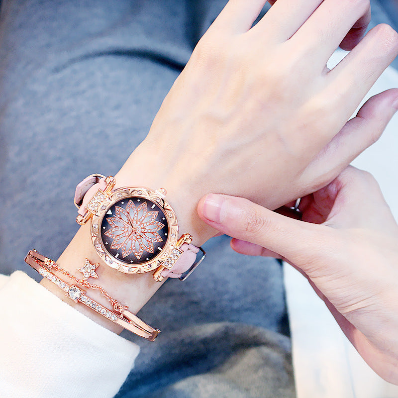 Rotating ladies net red quartz watch casual My Store