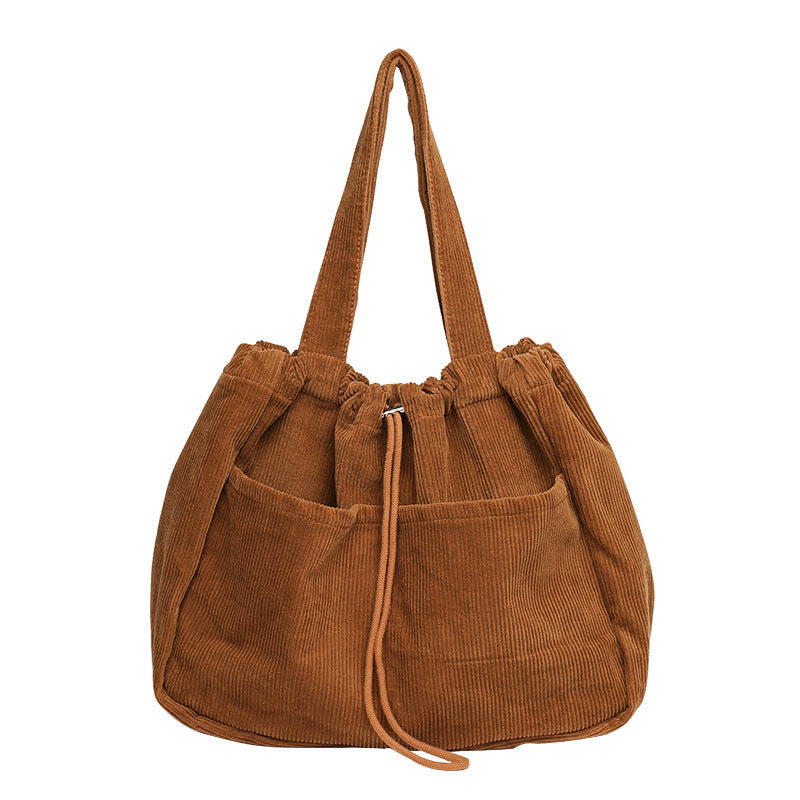 Ins Corduroy Shoulder Bags Drawstring Multi-pocket Handbag Women Underarm Bags My Store