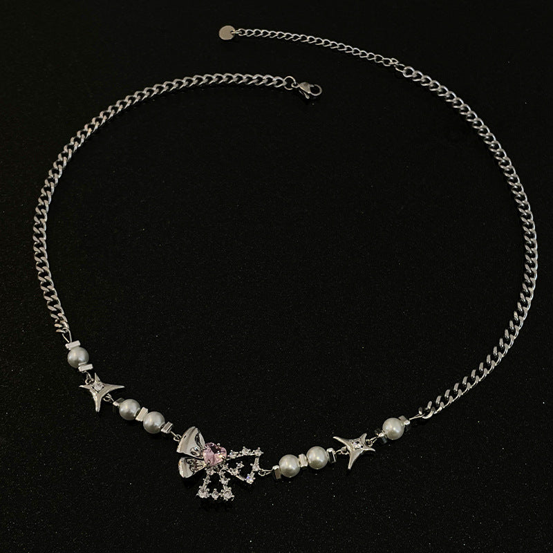 Pearl Stitching Necklace SYTELLA