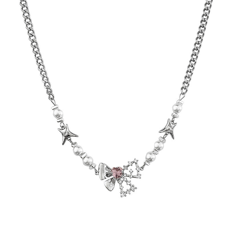 Pearl Stitching Necklace SYTELLA