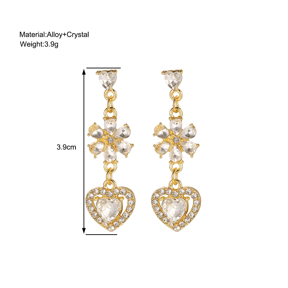 Love Heart Stud Earrings SYTELLA