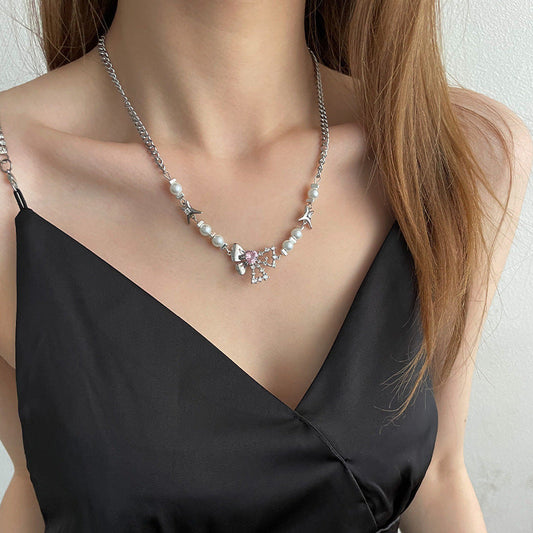 Pearl Stitching Necklace SYTELLA