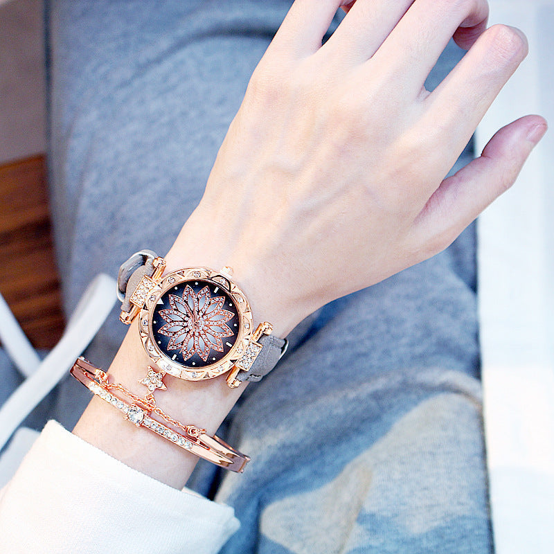 Rotating ladies net red quartz watch casual My Store