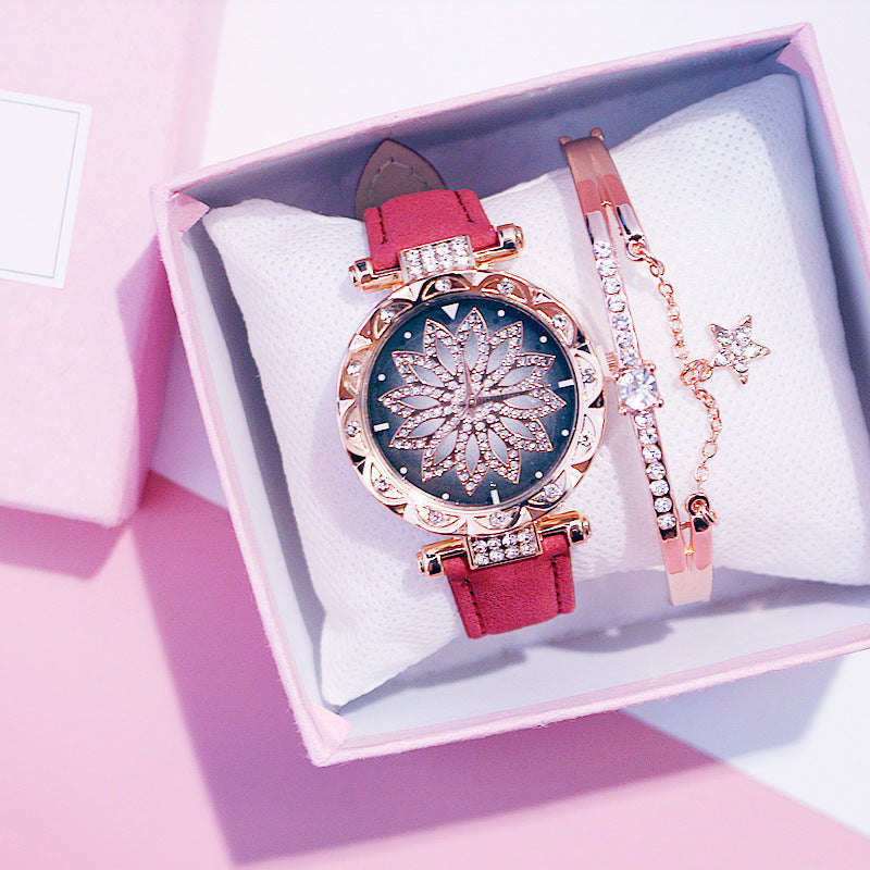 Rotating ladies net red quartz watch casual My Store