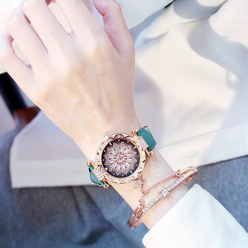Rotating ladies net red quartz watch casual My Store