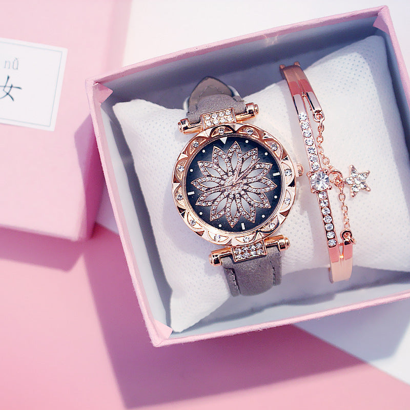 Rotating ladies net red quartz watch casual My Store