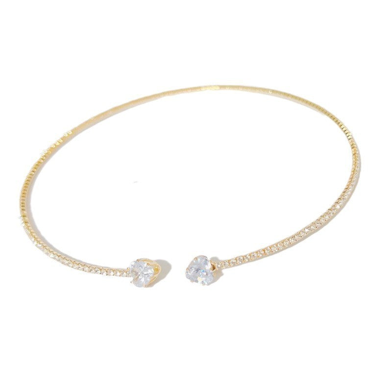 Unique Rhinestone Heart Necklace SYTELLA