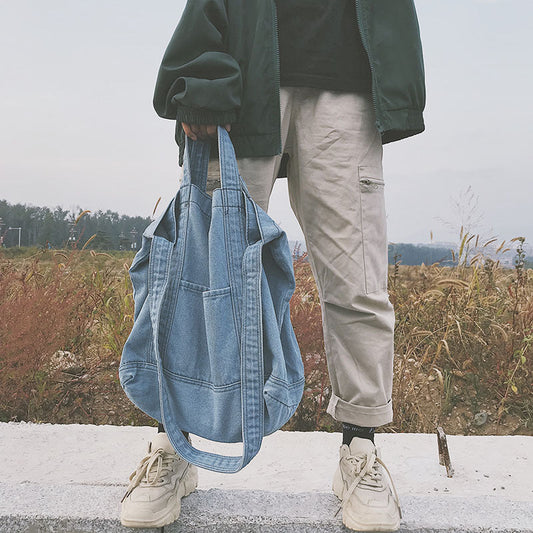 Big Tote Bags Large Capacity Canvas Denim Shipping Bag My Store
