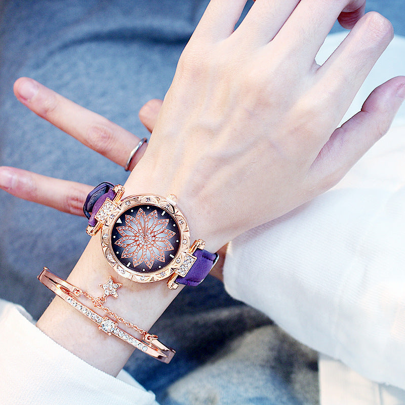 Rotating ladies net red quartz watch casual My Store