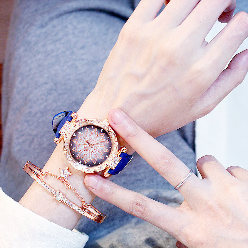 Rotating ladies net red quartz watch casual My Store