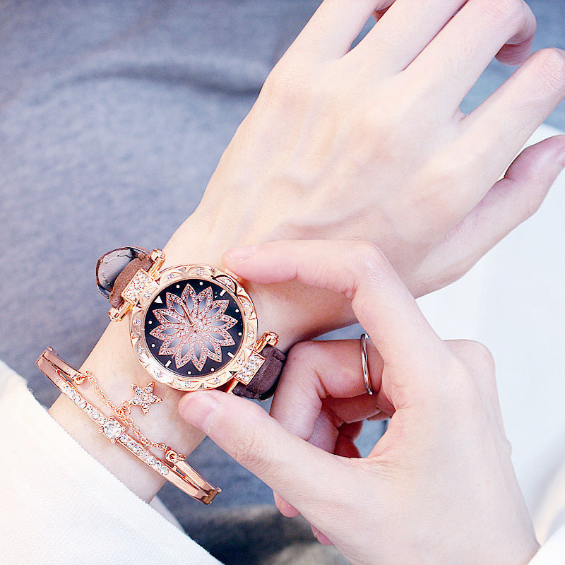 Rotating ladies net red quartz watch casual My Store