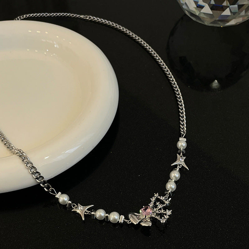 Pearl Stitching Necklace SYTELLA