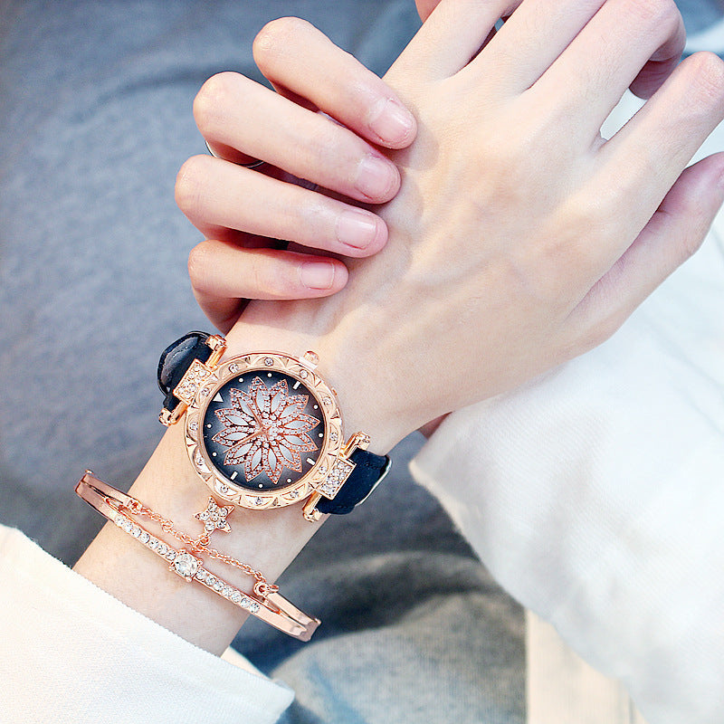 Rotating ladies net red quartz watch casual My Store