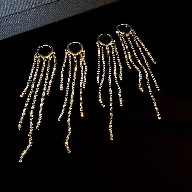 Luxury Diamond Fringe Earrings SYTELLA