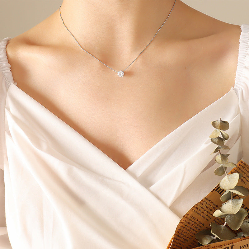 Classy Simple Solitaire Necklace SYTELLA