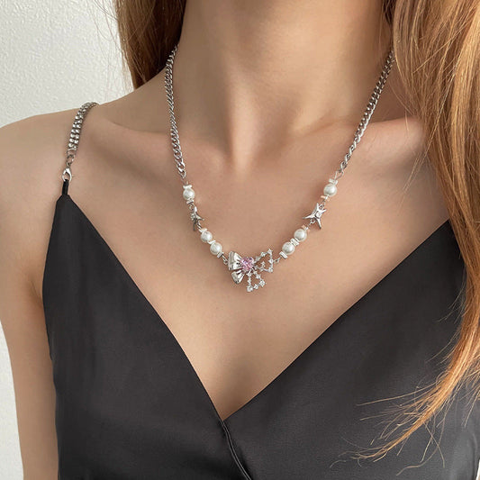Pearl Stitching Necklace SYTELLA