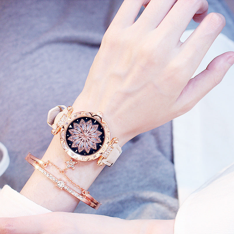 Rotating ladies net red quartz watch casual My Store
