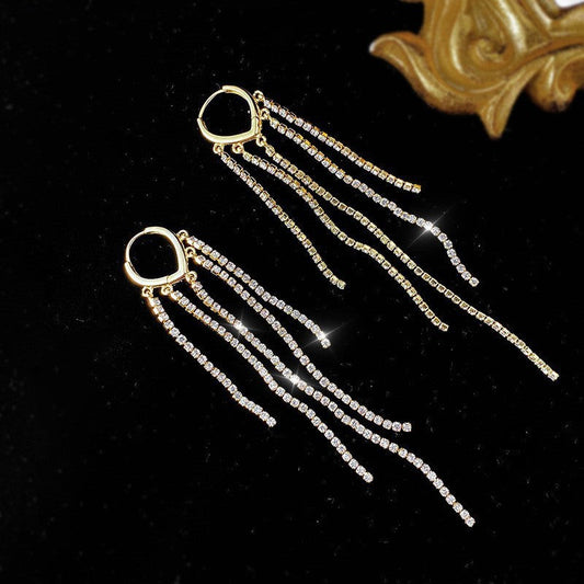 Luxury Diamond Fringe Earrings SYTELLA