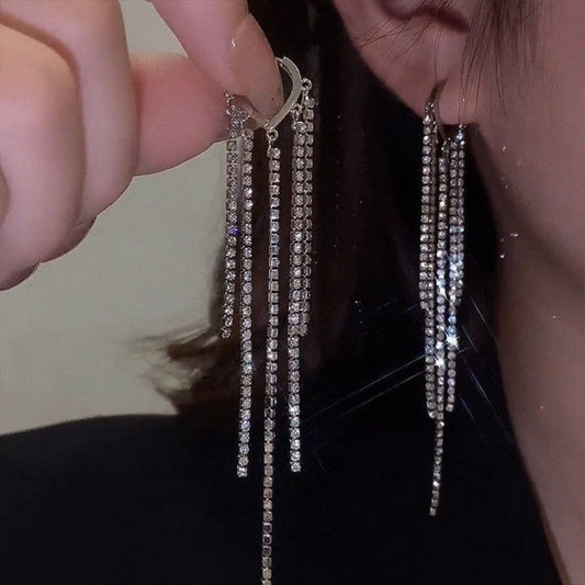 Luxury Diamond Fringe Earrings SYTELLA