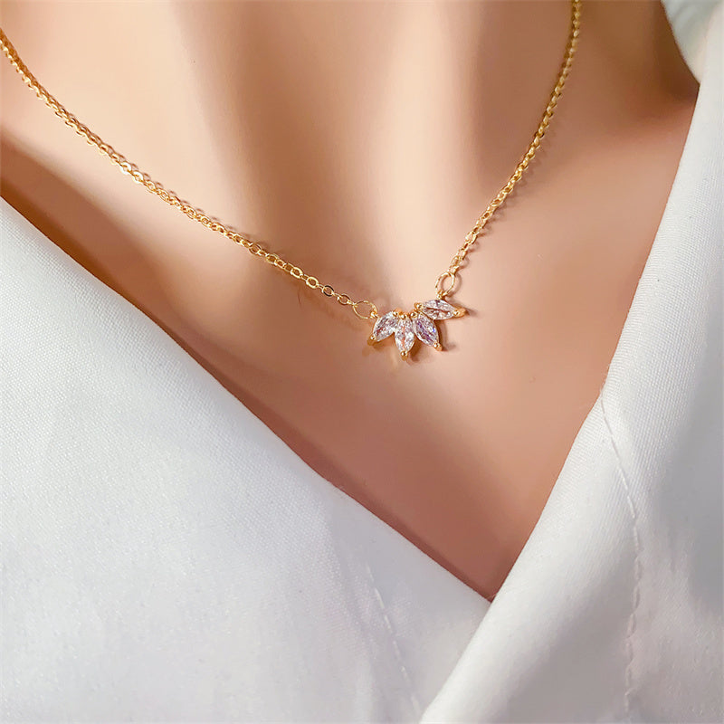 Shining Flower Petal Necklace SYTELLA